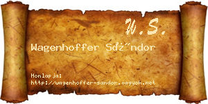 Wagenhoffer Sándor névjegykártya