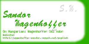 sandor wagenhoffer business card